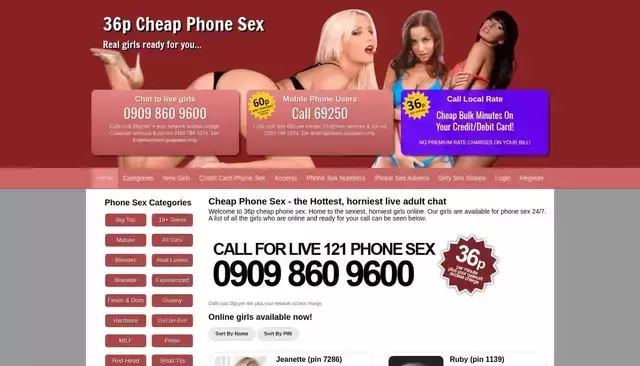35p-cheap-phone-sex.com homepage screenshot