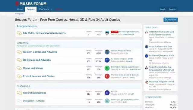 8musesforum.com homepage screenshot