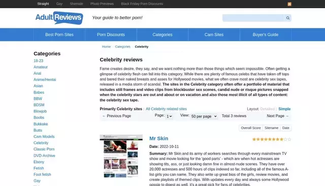adultreviews.com homepage screenshot
