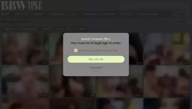 bbwmilftube.com homepage screenshot