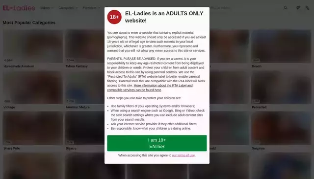 el-ladies.com homepage screenshot