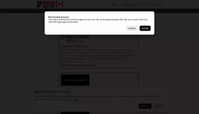 eroticdirectory.com homepage screenshot