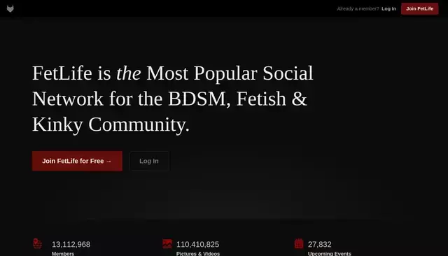 fetlife.com homepage screenshot