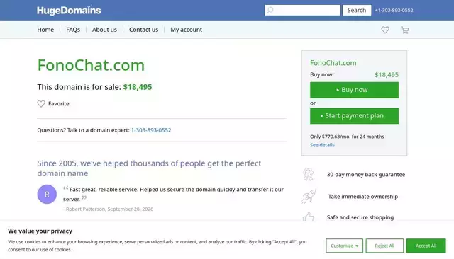 fonochat.com homepage screenshot