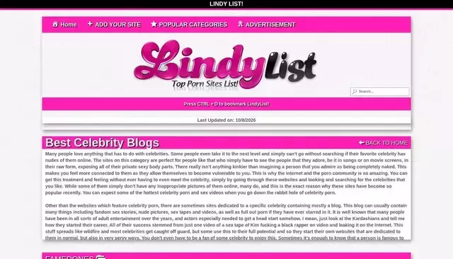 lindylist.org homepage screenshot