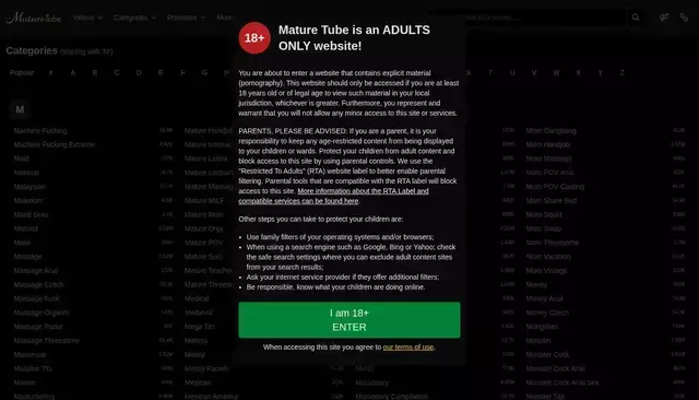 maturetube.com homepage screenshot
