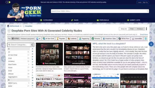 mrporngeek.com homepage screenshot