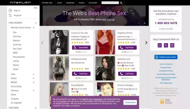 niteflirt.com homepage screenshot
