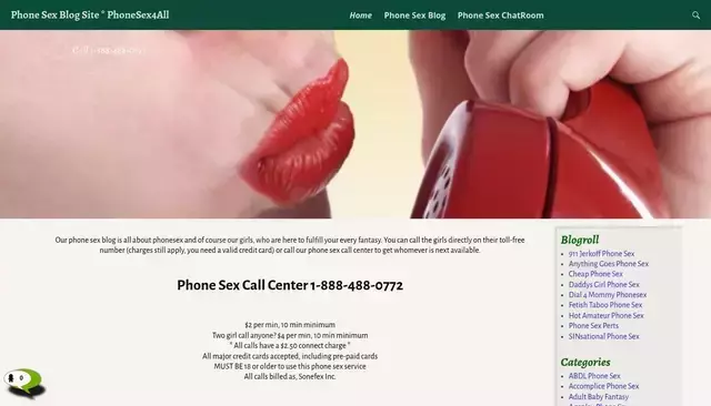 phonesex4all.com homepage screenshot