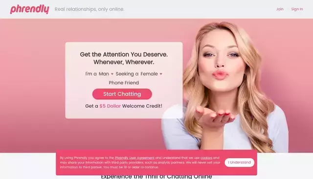 phrendly.com homepage screenshot