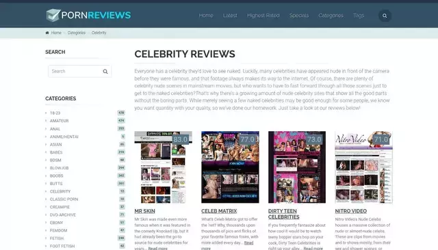 pornreviews.com homepage screenshot