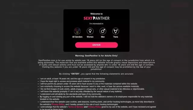 sextpanther.com homepage screenshot