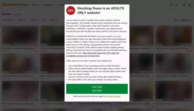 stocking-tease.com homepage screenshot