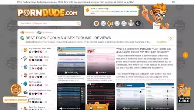 theporndude.com homepage screenshot